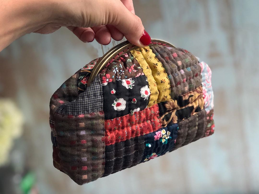 Hand Bag-Recycled Denim Fabric Bag-Eco Friendly - green fashion - patchwork bag - quilted bag - Sustainable fashion- Zero Waste (6)